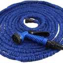 Other 75 ft. Expandable Hose - Blue, Silicone, 5 Bar Pressure, 3x Fold, No Twist, Compact, DIN Connector, Multi-Purpose, Includes Hose & Nozzle