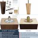 Airy Abode Premium Walnut Square Furniture Legs (Full Install Kit) - Pick Your Size and Color