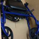 Drive Medical 10257BL-1 4 Wheel Rollator Walker With Seat, Steel Rolling Walker, Height Adjustable, 7.5" Wheels, Removable Back Support, 300 Pound Weight Capacity, Blue