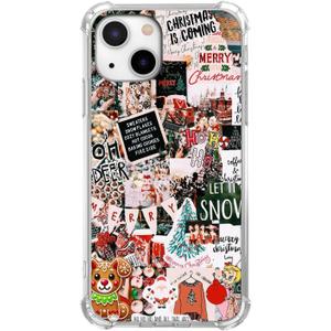 Winter Merry Christmas Case for iPhone 15,Christmas Aesthetic Collage, Trendy Soft TPU Bumper Cover Case for iPhone 15