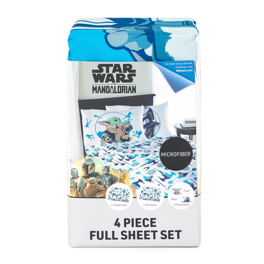Yoda Kids 4-Piece Twin Sheet Set, Microfiber, White, Star Wars