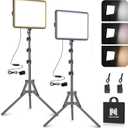 2-Pack Photography Lighting Kit, NiceVeedi 22W LED Video Light Kit, 2900-7000K Studio Light with Tripod Stand, 73" Stream Light for Video Recording