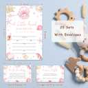 Under the Sea Pearl Baby Shower Invitations For Girl, Ocean Girl Baby Shower Invites Diaper Raffle Tickets, Book Request Cards Fill in Blank (25 Pcs & Envelopes)/Set-07