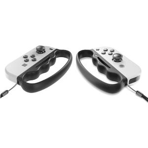 Fitness Boxing Hand Grips for Nintendo Switch & OLED Model JoyCon, FANPL Upgrade Fit Boxing Clasp Accessories Handle for Adults and Children, Enhance Your Gaming Experience, 2 Pack (Black and Black)
