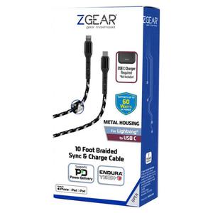 Zgear 2 PCS Adaptive Fast Charger Wall Charger, 10 Foot Braided Sync