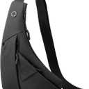 Small Sling Shoulder Crossbody Bag Men Women, Lightweight Anti-theft One Strap Casual Chest Bag Slim Backpack for Outdoor Walking Trip Hiking Biking Black