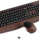 Wireless Keyboard and Mouse Combo, Ergonomic Keyboard with Wrist Rest, 2.4Ghz Wireless Connection, Compatible with PC/Laptop/Windows/Mac for Home and Office Use (Black Coffee)