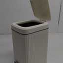 rejomiik Small Bathroom Trash Can with Lid Slim Soft Close Garbage Can Step Wastebasket Container Trash Bin for Office Bedroom Kitchen Living Room (2.6 Gallon Cream)