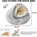ShinHye Cat Bed Round Plush Fluffy Hooded Cat Bed Cave, Cozy for Indoor Cats or Small Dog beds, Soothing Pet Beds Doughnut Calm Anti-nxiety Dog Bed - Waterproof Bottom Washable (20×20inch, Grey)