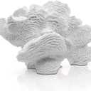 White Coral Statue - Faux Coral Decor Resin Sea Reef Sculpture Tabletop Decoration for Home and Coastal Living