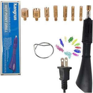 Hotfix Rhinestone Setter Applicator Hot Fix Wand Kit Tool Set with 7 Different SIzes Tips, Hot Fixed Wand Kit for Crafts Shoes Clothes Fabric Clothing ((black))