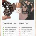 Mesovor 4 Pack Silicone Flexible Hair Claw Clips, Nonslip Large Bendable Claw Clip | Soft Hair Grip Hairclips for Thin and Thick (Matte Coffee, Matte Light Khaki)