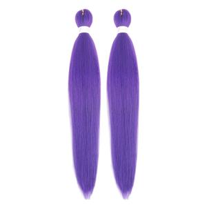 Diha Purple Hair Extensions,26 inch Purple Braiding Hair Pre Stretched Long Synthetic Braids for Stage Party Costume Cosplay