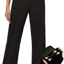 IUGA Wide Leg Jeans Woman Stretchy Pull On Baggy Jeans High Waisted Trendy Womens Jeans Straight Casual Denim Pants (Large, Black 29" Inseam)