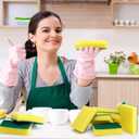 Tanlade 240 Pcs Individually Wrapped Sponge Kitchen Bulk, Yellow, Green
