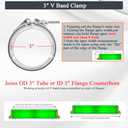 3 Inch Exhaust V band Clamp 304 Stainless Steel V-Clamp for 3" OD Flange Kits