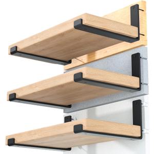 Heavy Duty Brackets 12 Inch (1/5") Thick, 6 Pack Floating Hidden Shelf, Rustic Industrial With Modern Iron Finish