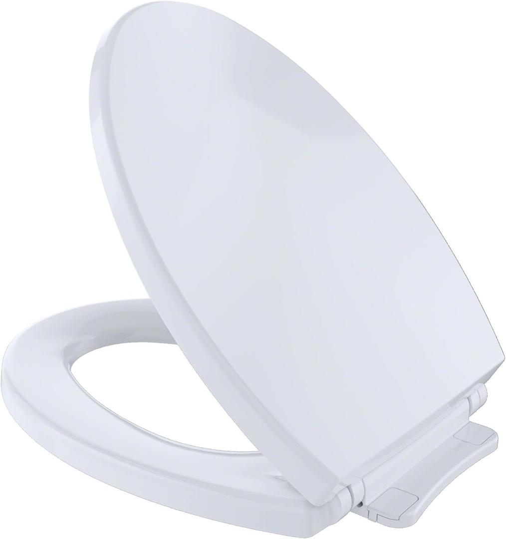 TOTO SoftClose Slow Close Elongated Toilet Seat and Lid, Cotton White - SS114#01
