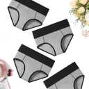 Avidlove Womens Underwear Cotton Hipster Panties High Waist Briefs Color Clash Underpants 1-4 Packs (Gray, L)