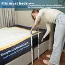 Bed Rails for Elderly Adults Safety - Adjustable Bed Assist Rail for Seniors Fall Prevention with Support Leg, Bedside Grab Bar Cane with Storage Pocket, Fits King, Queen, Full, Twin Bed