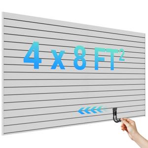 Ezlaino Slatwall Paneling, 48ft AssembledSize, 8Pcs 41ft PVC Wall Panels
