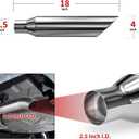 Richeer 2.5 inch Inlet Exhaust Tip, 4" Outlet 18" Overall Length Stainless Steel Exhaust Tip Polished Finish Universal for Vehicles with 2.5" O.D. Tailpipe 2pcs, Rolled Edge, Weld on