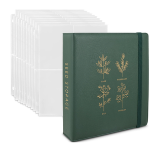AmazingSpark Seed Storage Organizer Binder with 100 Pcs Seed Envelopes and 50 Pack Sheet Protectors That Stores 200 Envelopes Garden Holder Book Collecting Template for Garden Lover