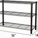 Standing Shelving Units, 36" W x 14" D x 32" H Metal Storage Shelves, Adjustable Carbon Steel Wire Shelving Rack Display Shelf for Garage Bathroom Kitchen Home Office (3-Tiers, Black)
