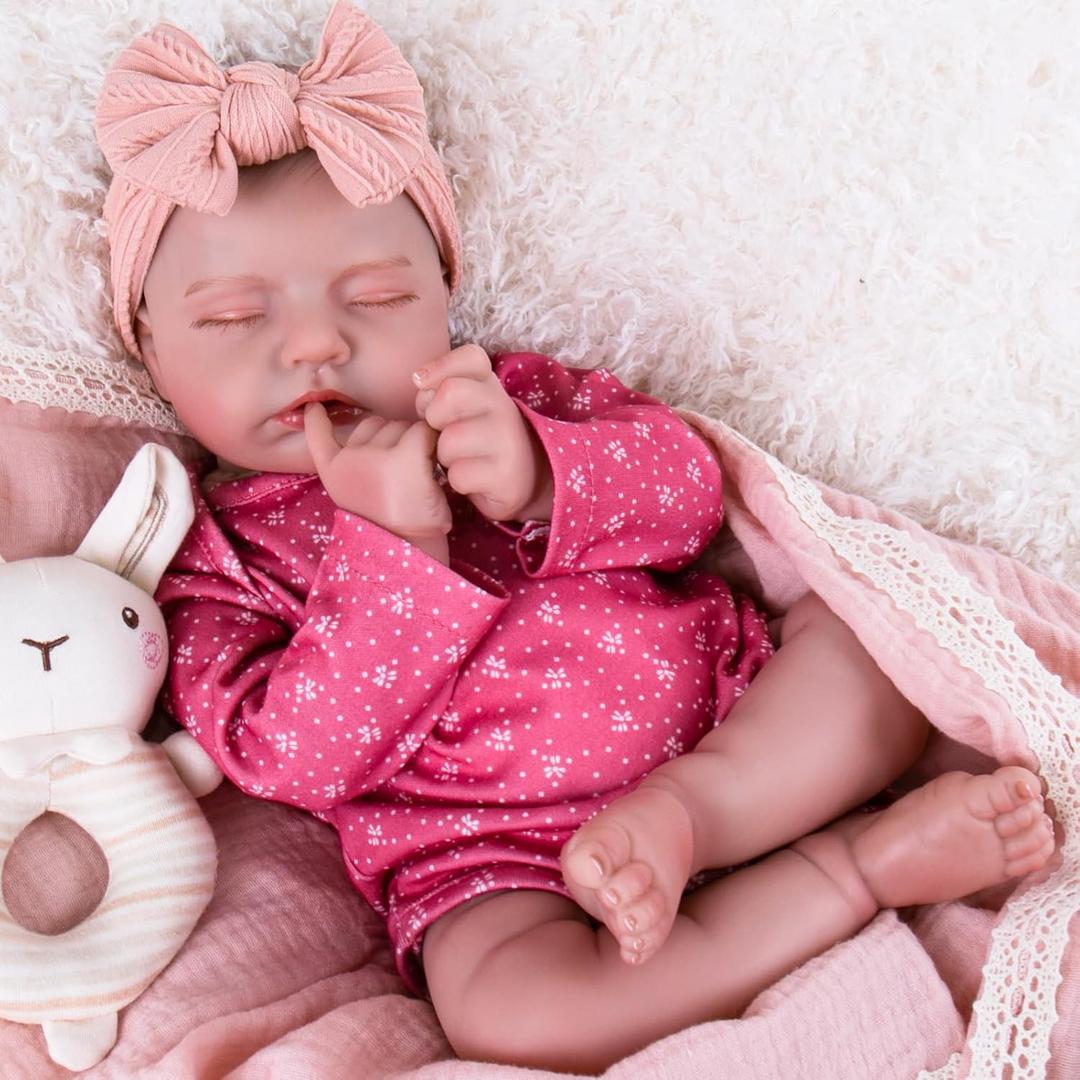 Aori Reborn Baby Dolls Girl - 20-Inch Lifelike Newborn Baby Doll, Realistic Girl Doll, Great Gift Set for Kids, Parents-to-be, Grandparents (Rose Red)