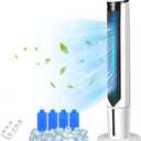 Portable Evaporative Air Cooler for Room, Quiet 41-inch Oscillating Air cooler with Remote, 3 Modes, 3 Speeds, LED Display, 9H Timer, Floor Standing Bladeless Cooler for Home Office Bedroom