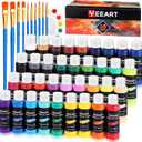 36 Colors Acrylic Paint Set, Yeeart Acrylic Paint, 2oz Bottles, Rich Pigmented Canvas Paint with Extra Metallic Color, Professional Craft Paint Kit, Premium Non-toxic Paints for Artists, Acrylic Paint Set for Adults, Art Supplies for Canvas Painting Rocks Wood Ceramic Model with 10 Brushes & Palette
