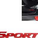 Senzeal 2PCS 3D Metal Sport Letters Digital Emblem Auto Trunk Door Fender Bumper Badge Decal (Red)