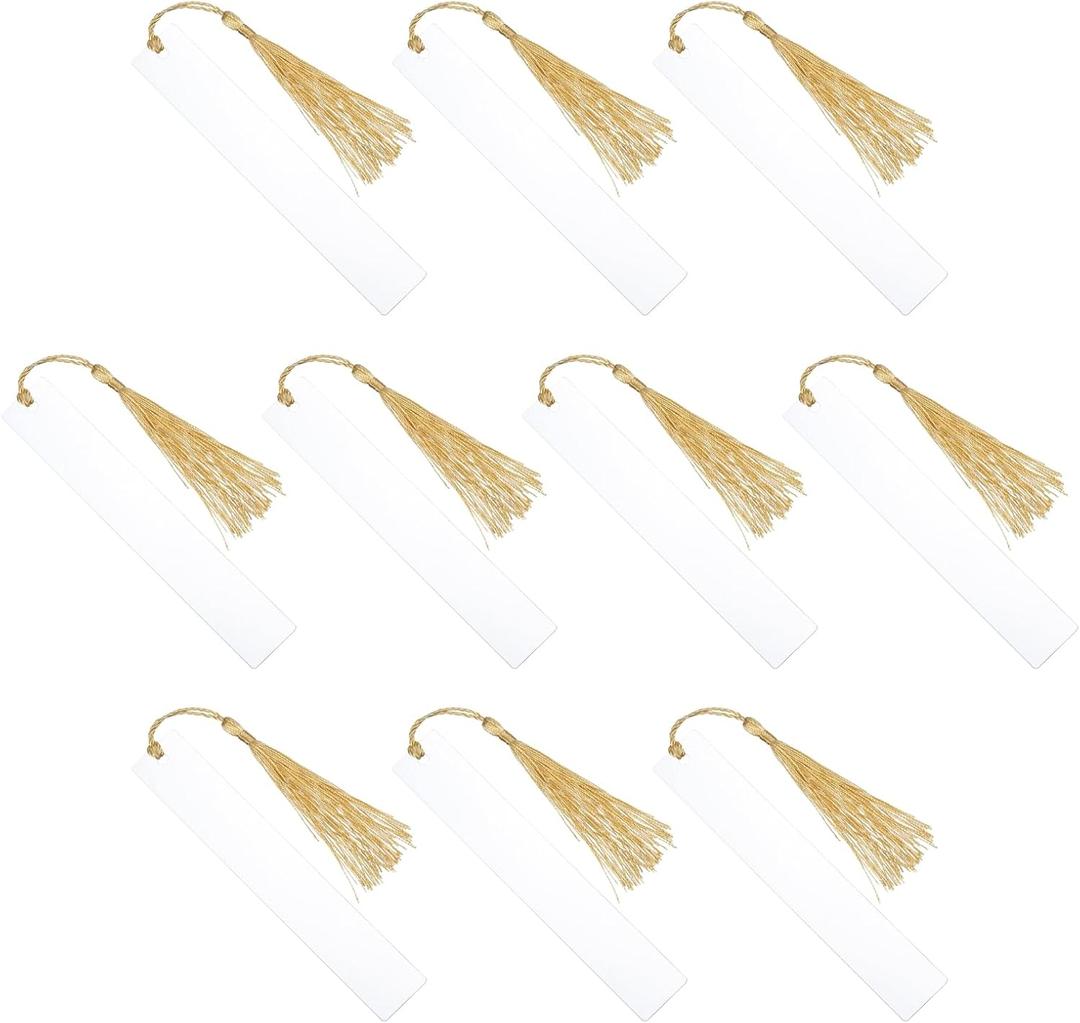 PATIKIL 5.9" x 1" Blank Acrylic Bookmark, 30pcs Heat Transfer Rectangle Clear Book Marks Page Markers with Gold Tassel for Women Book Lover DIY Projects Gift PATIKIL 5.9" x 1" Blank Acrylic Bookmark, 30pcs Heat Transfer Rectangle Clear Book Marks Page Markers with Gold Tassel for Women Book Lover DIY Projects Gift