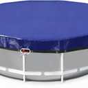 18 Ft Pool Covers for Above Ground Pools with Automatic Siphon Drain, Extra Thick Heavy-Duty Round Winter Pool Cover, Stop Waterlogging, 2-in-1 Tear-Proof UV-Resistant Pool Tarps with Pulley and Cab