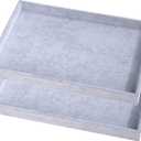 Mornajina 2 Pcs 13.8" x 9.5" Velvet Jewelry Tray Jewelry Display Tray Flat Tray, Stackable Empty Plate Trays for Earrings Necklaces Bracelet Rings Display Showcase - Grey