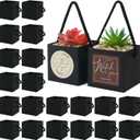 Temlum 2.5 Inch Succulent Wrap Bags (Fits 2.5 Pots) with Thank You & Watch Me Grow Stickers, Small Succulent Gift Box for Wedding, Baby Shower, Succulent Party Favors for Guests (Black 40pcs)