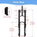 ZTZ 26" Mountain Bike Air Suspension Fork,QR 9x100mm,Max 2.5" Tires(Black) 80mm Travel,Rebound Adjustment,1-1/8" Straight Steerer Ultralight Double Shoulder Design Front Fork for XC/AM MTB