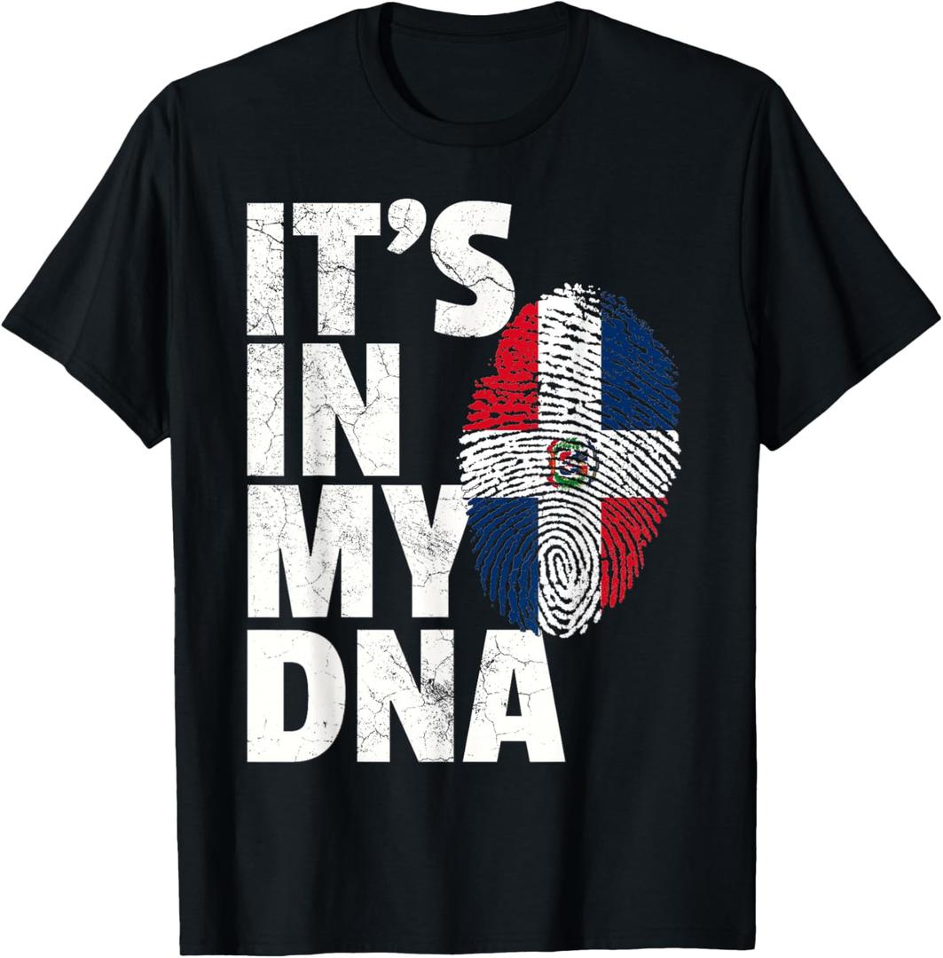 It's in My DNA Dominican Republic Flag Official Pride Gift T-Shirt, Small
