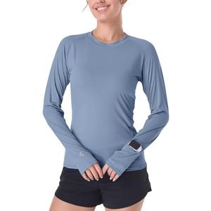 Womens Long Sleeve Sun Shirt Lightweight Uv Blocking Rash Guard Sunscreen Top SPF Protection Upf50+ Clothing with Thumb Hole M