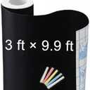 Large Chalkboard Contact Paper Wall Sticker 3 ft. x 9.9 ft. Adhesive Blackboard, TAKSDAI Removable Vinyl Decal Chalkboard Wallpaper Peel and Stick(1 Roll 3ft.x9.9ft.)