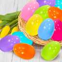 Aviski 96Pcs 3.15inch Colorful Easter Plastic Eggs for Kids Egg Hunt Basket Bag Empty Stuffers Fillers with 2pcs Cute Non Woven Bags, Toys Filling Treats and Easter Theme Party Supplies Favor