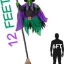Halloween Decorations Outdoor - 12 Ft Animated Hovering Witch Animatronics