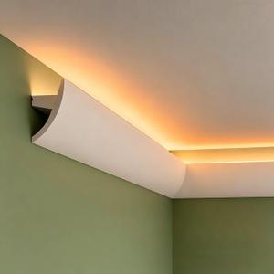 10 Pack 47.24″Ceiling Crown Molding with LED Duct Kit Ceiling