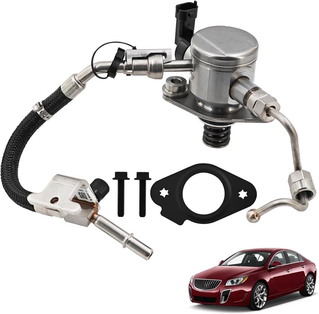 12641847 High Pressure Fuel Pump W/Fuel Hose Compatible with GMC Terrain For Chevy Equinox 2010-2017 For Buick Regal 2012-2017 2.4L Replace 12633423