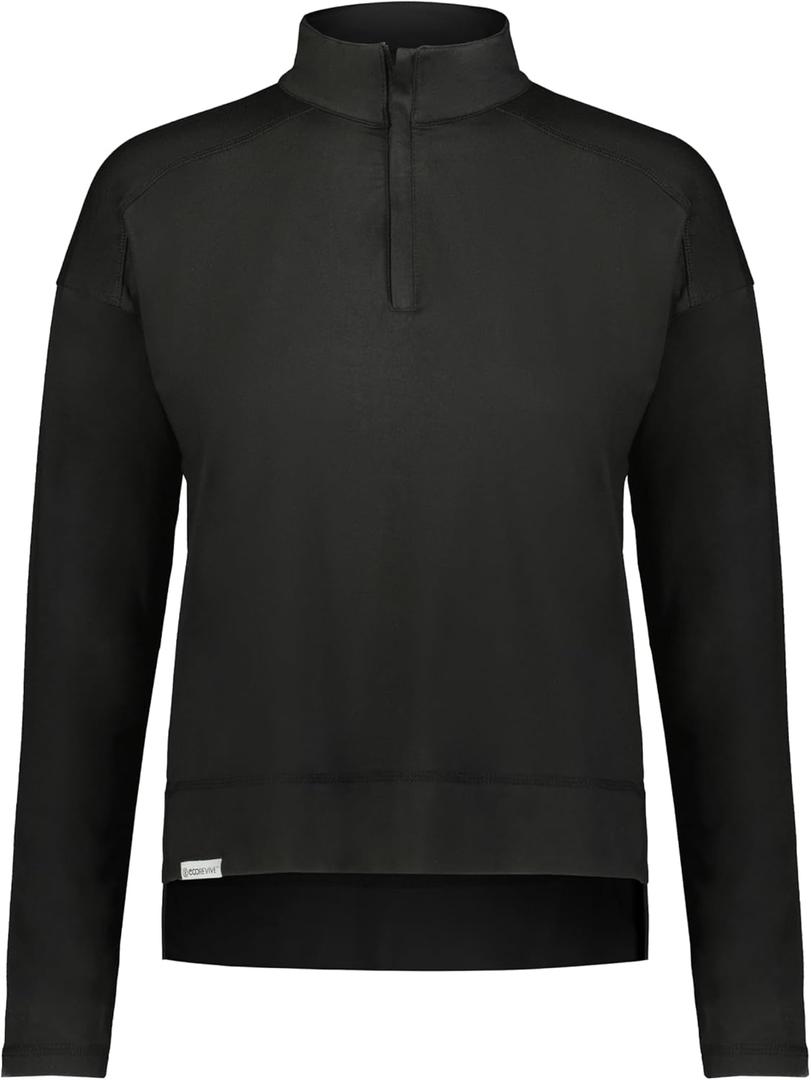 Holloway Women's Ladies Ventura 1/4 Zip Pullover (Black, M)