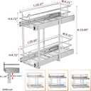 EZKAZA Pull Out Cabinet Organizer for Kitchen Utensil 9.5" W x 21" D, 2-Tier Cabinet Pullout Shelves and Drawer Organizer Slide Out Pantry Storage Basket, Bottom Basket 8.2" W x 20.4" D x 4.7" H