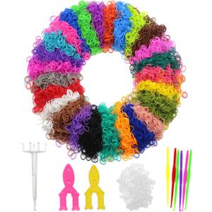 12500+ Loom Rubber Bands Refill Kit in 26 Color with 500 Clips,6 Hooks, Premium Bracelet Making Kit for Weaving DIY Crafting Gift