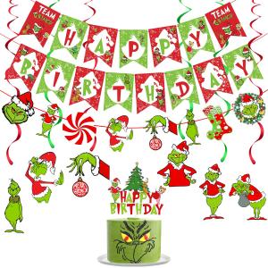 Green Monster Christmas party decoration,holiday decorations for families, schools and offices, Green Monster birthday party decorations.