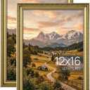 upsimples Vintage 12x16 Picture Frame, Antique Gold Frames, 2 Pack