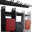 Wallmaster Garage Storage Organization Wall Mount, Garden Tool Rack Organizer Heavy Duty Folding Chair Hangers with 6 Adjustable Hooks 48inch Tracks Max Load 450lb